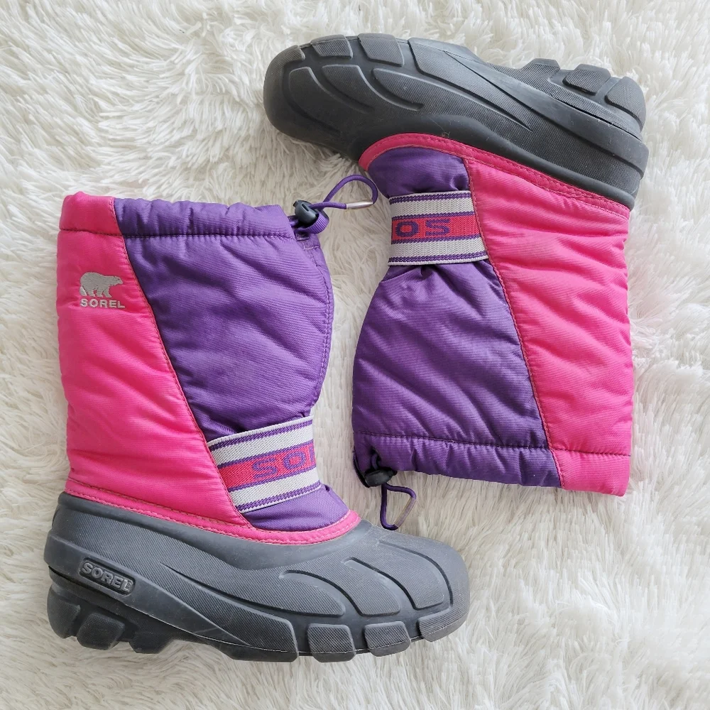 Sorel Pink and Purple Insulated Waterproof Snow Boots